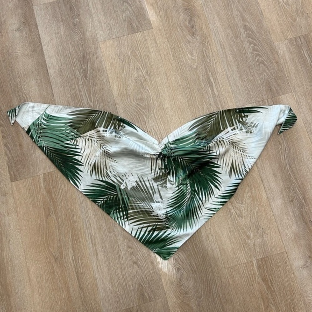 Green tropical scarf top